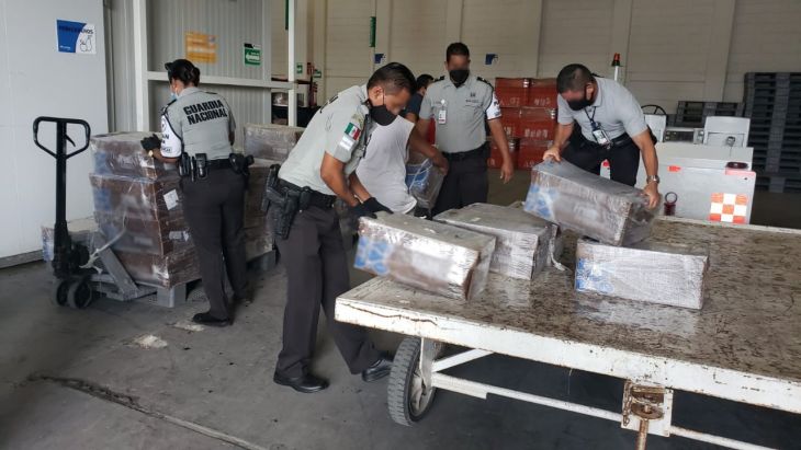 Interceptan 33 cajas de pulpo congelado en aeropuerto de Mérida